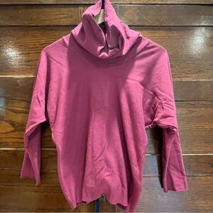 Yana Dee fleece stretch lounge dolman sleeve cowl neck top organic cotton blend